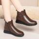 妈妈棉鞋 中老年女鞋 女冬季 加绒靴子真皮女士短靴软底防滑羊毛皮鞋