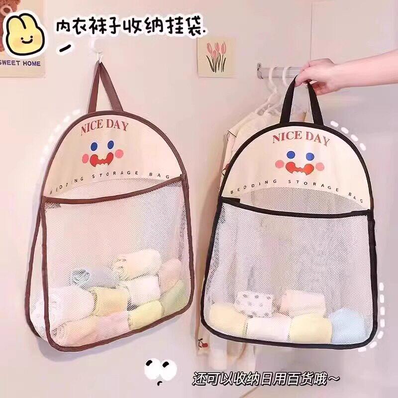 袜子收纳挂袋门后装内衣的袋子宿舍衣柜侧面侧边网袋布艺挂式网兜