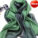 围巾女百搭披肩装 真丝棉麻长款 饰 桑蚕丝渐变色丝巾秋洋气时尚 新款