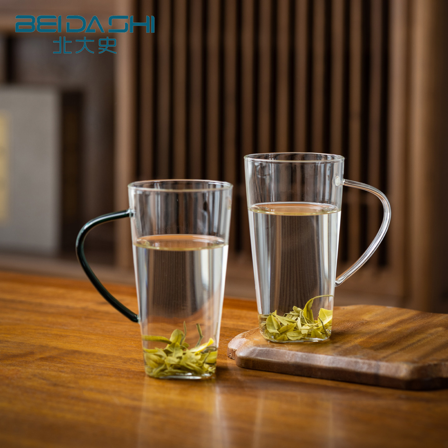 北大史新款家用极简玻璃绿茶杯