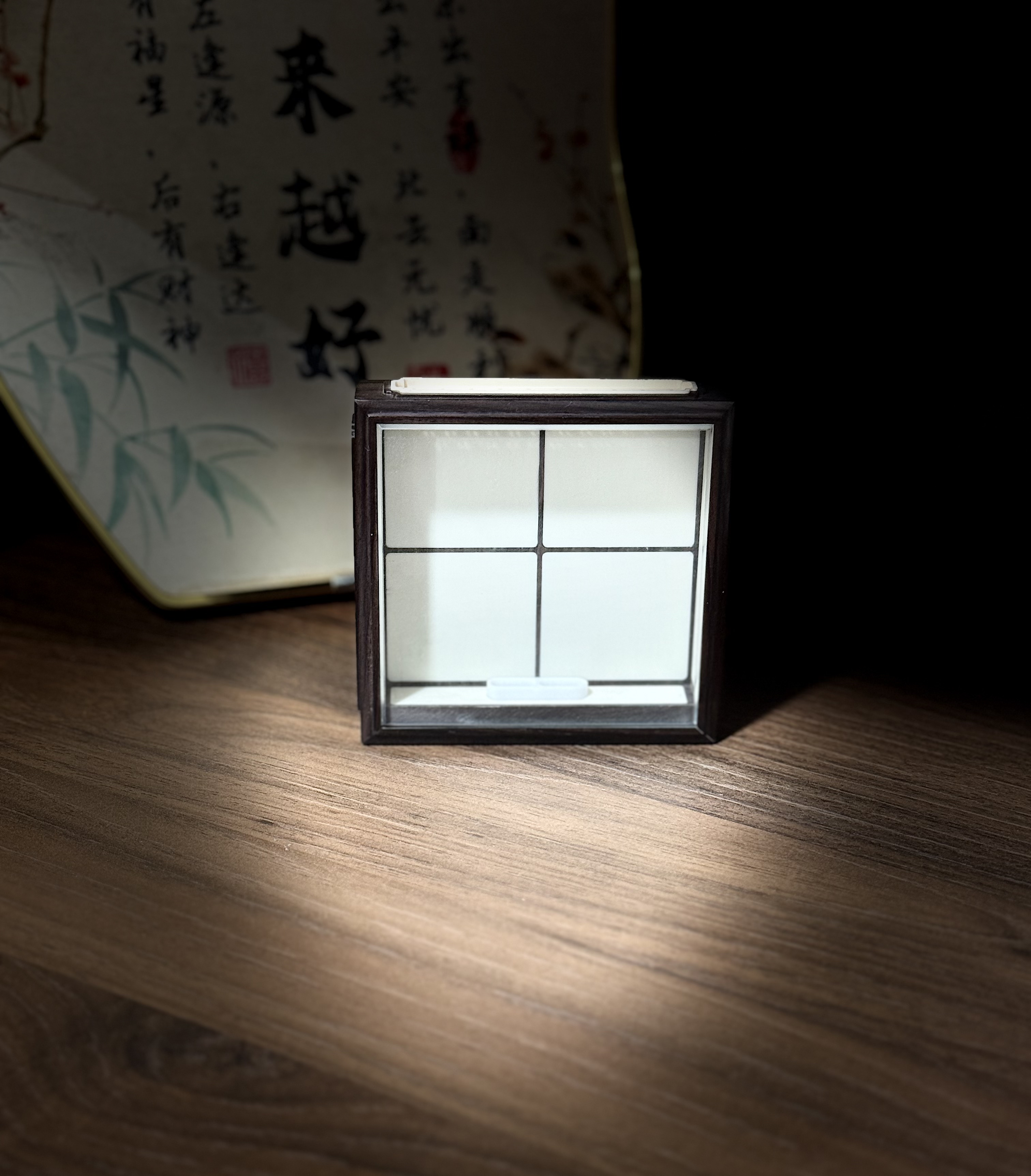 小林虫艺出品蜜胺底板老乌木起罗汉黄蛉盒养大黄虫具86*86*21mm