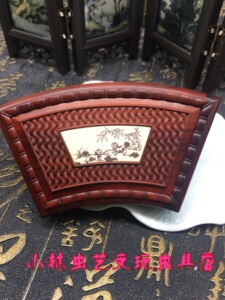 包邮小林虫艺新到科檀木扇形黄蛉盒活体鸣虫虫具尺寸100*55*20mm