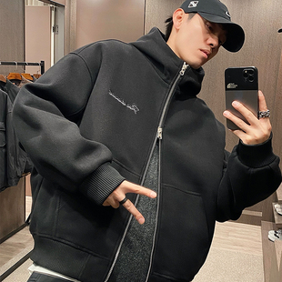 潮牌宽松外套 鹅绒刺绣字母双拉链卫衣羽绒服冬季 MXD UGLY2025新款