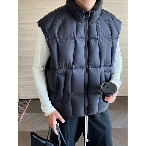 秋冬白鸭绒立领宽松面包羽绒服男