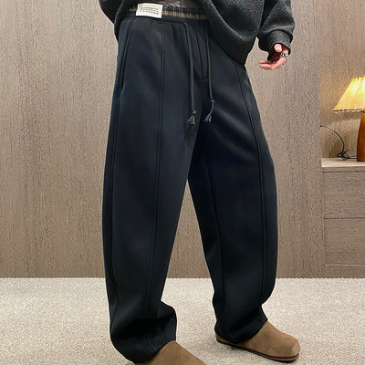 冬季潮牌格纹裤腰运动休闲卫裤男