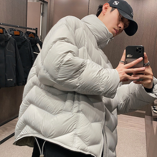 MXD 抽绳收腰保暖外套潮 UGLY90白鸭绒龟背感排骨立领羽绒服男冬季
