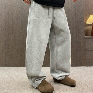 男松紧腰抽绳刺绣logo卫裤 休闲大字母烧花垂感休闲裤 UGLY美式 MXD