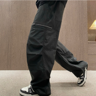 男休闲透气直筒裤 MXD 裤 双褶皱侧拉链设计感工装 UGLY2026春夏新款