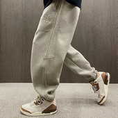 UGLY2026春季 新款 高街刺绣logo束脚运动裤 MXD 复古灰宽松抽绳卫裤