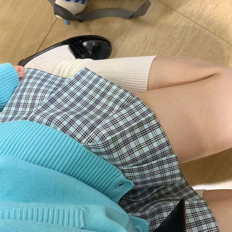 绊JK原创格纹格子半身裙