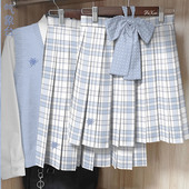 显白刺绣原创jk学生格裙百褶裙学院短裙 新品 绊JK原创 气象台