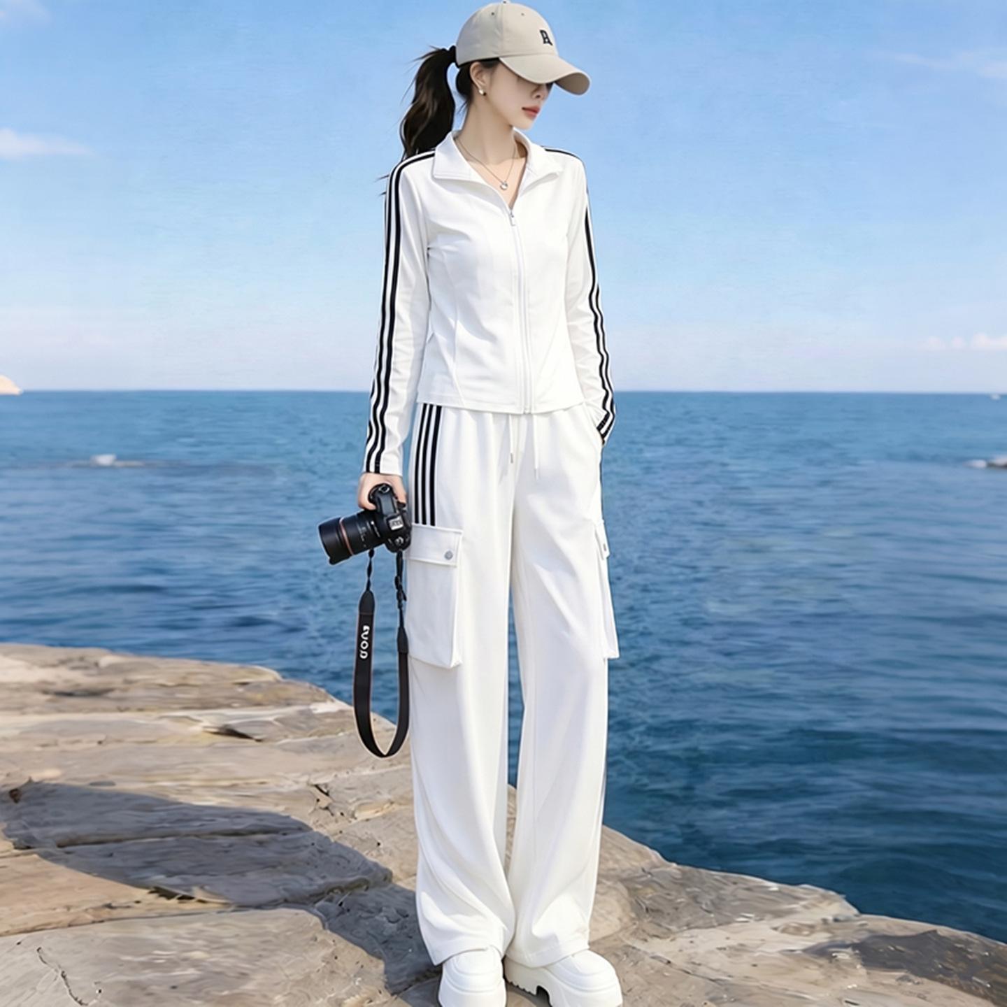 休闲运动套装女早秋2026新款高级感显瘦长袖卫衣工装阔腿裤两件套