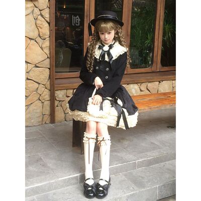 古典与序幕 冬季新款留洋白月光lolita设计感外套半裙显瘦两件套