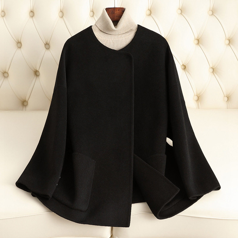 双面羊毛大衣女2025新款高端小众氛围感流苏围巾毛呢外套女小个子,女装/女士精品,毛呢外套,淘宝优惠券,粉丝福利购,淘宝优惠卷