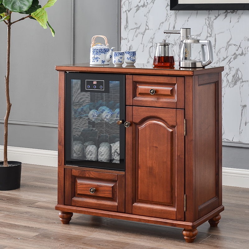 饮水机茶吧机家用全自动2025新款新中式实木办公室置物一体柜智能