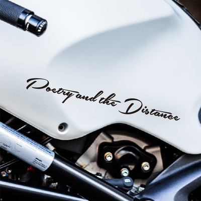 创意英文车贴头盔贴纸诗和远方文字贴摩托车装饰贴电动车反光贴字