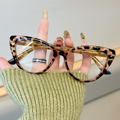 新款时尚猫眼高清防蓝光老花镜