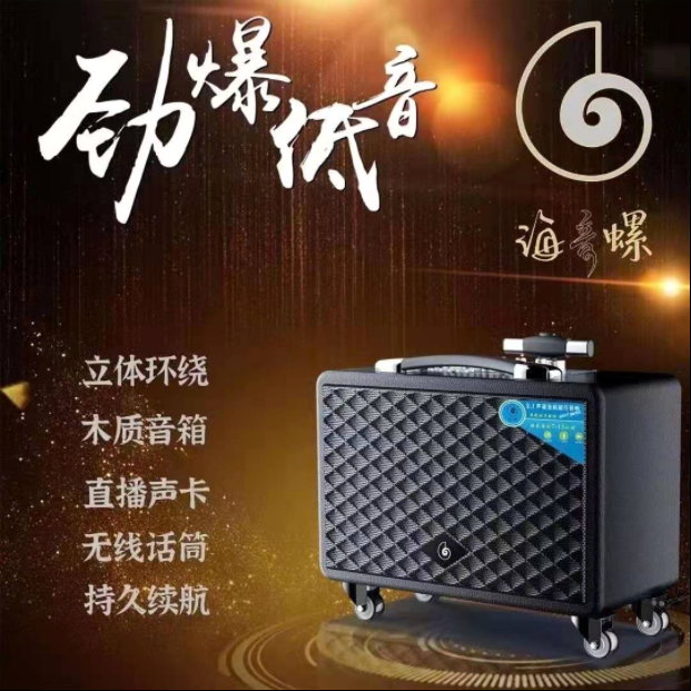 海螺HL525声卡直播音箱话筒户外HL87音响大功率三分频重低音乐器