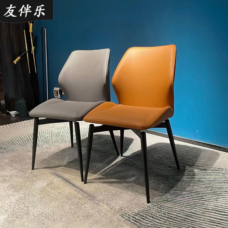 餐椅轻奢家用简约现代酒店餐厅皮质布艺靠背椅设计师网红极简椅子