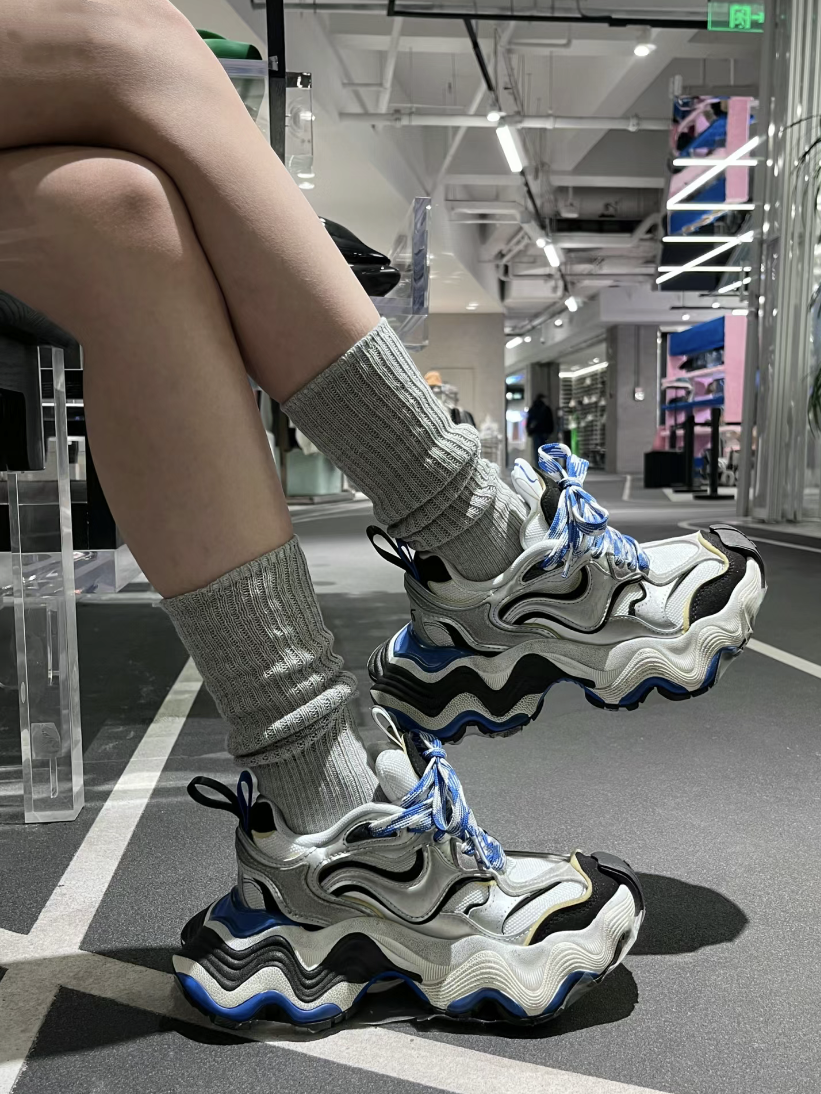 银色增高厚底老爹鞋女休闲脏脏鞋