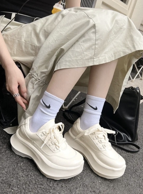 lisa同款~~2024小众松糕底轻便休闲鞋厚底增高老爹鞋女透气运动鞋