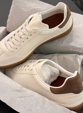 显质感的小白鞋~~显瘦又舒适、情侣款厚底休闲百搭牛皮德训板鞋