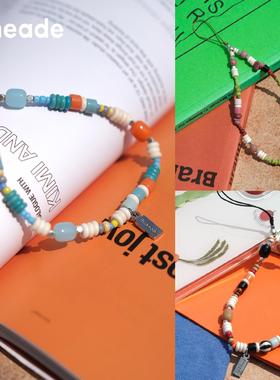 limeade原创70%海洋迷踪系列混合串珠手机链挂件相机便携手机挂绳