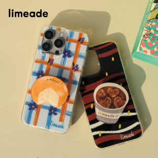limeade赤道度假系列 iPhone16promax手机壳原创条纹图案透明边imd壳适用苹果16pro手机壳防摔新款