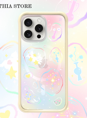 Oyriuas Cynthia 新品磁吸高光梦幻泡泡岛 适用iPhone16promax抗刮花防指纹  唯美梦幻风二合一边框手机壳