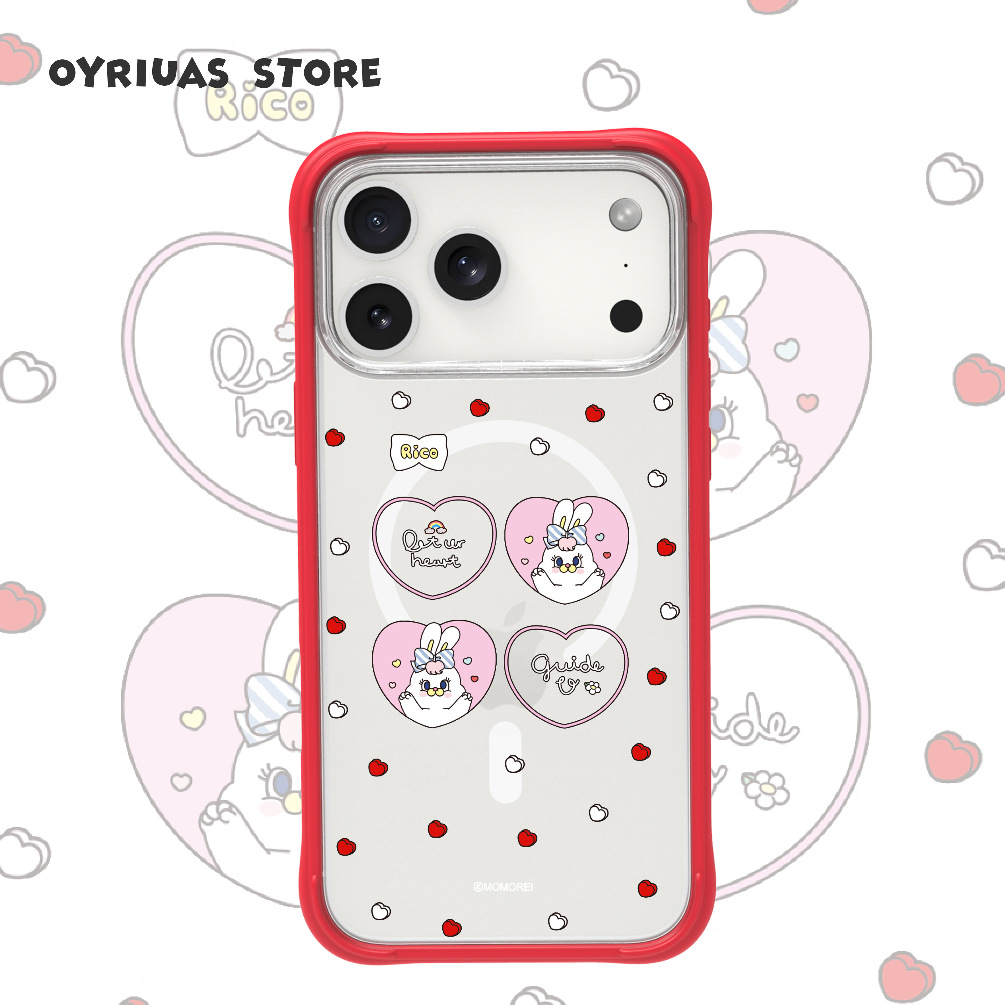 OyriuasX条带兔莉可联名 iPhone手机壳  心动讯号  磨砂磁吸可拆卸硅胶边框 触控按键全包手机保护套抗指纹