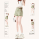 女2026夏季 新款 小众设计薄款 自然涩多巴胺绿色毛边牛仔短裤 热裤 子