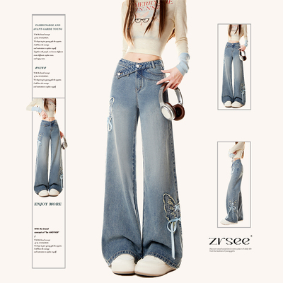 韩系慵懒风蝴蝶牛仔裤女2026新款
