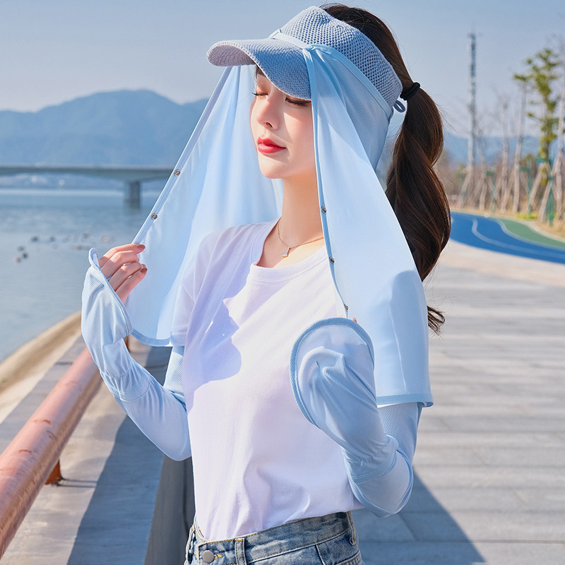 SUN HAT FACE MASK WOMENS SUMMER UV PROTECTION EMPTY TOP SUN HAT FACE PROTECTOR NECK PROTECTION CYCLING OUTDOOR FISHING SUN HAT