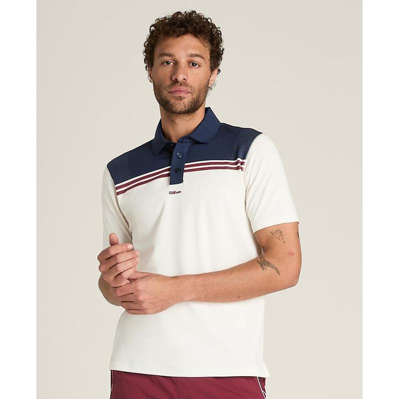 海外代购Wilson/威尔胜男士运动T恤透气吸汗翻领短袖网球高尔夫