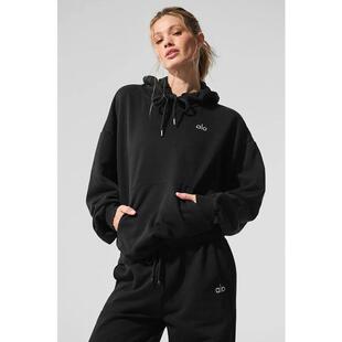 代购ALO YOGA女士连帽卫衣宽松版型抽绳帽兜大口袋设计柔软内里