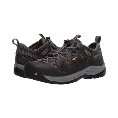 代购KEEN男士工作鞋防滑透气减震抗油钢头低帮系带反光织带