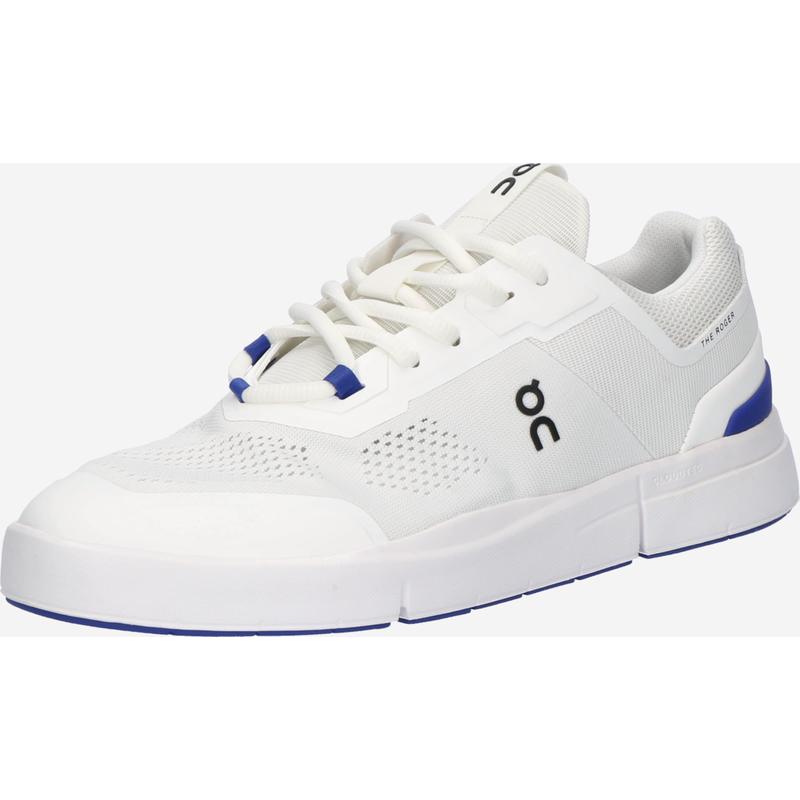 代购ON昂跑男士运动板鞋透气缓震轻便耐磨白色网面材质蓝色点缀