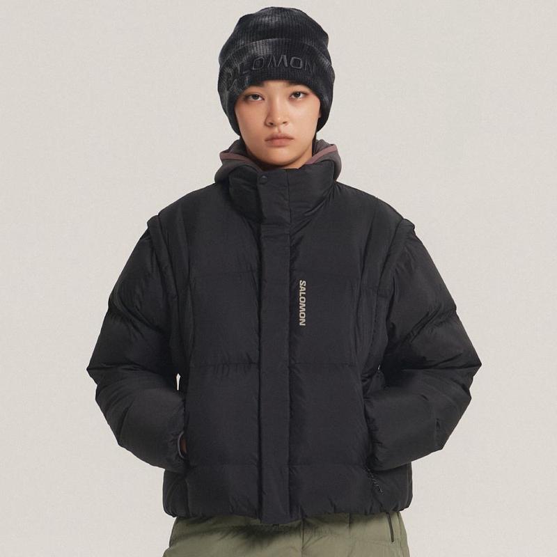 代购SALOMON萨洛蒙女士羽绒服保暖轻量防风短款羽绒服立领长袖