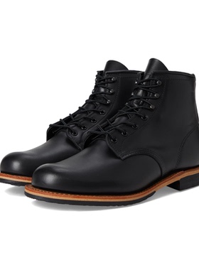 代购Red Wing男士工装靴防水缓震吸汗透气黑色系带7孔布洛克鞋型