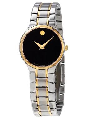代购Movado摩凡陀女士腕表计时夜光日期防刮金属双色钢带防水