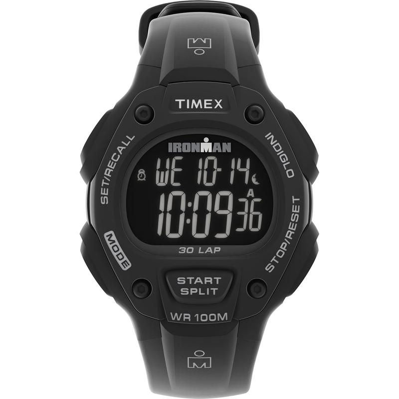 Timex天美时男士腕表计时夜光闹钟日期树脂黑色防水轻量运动