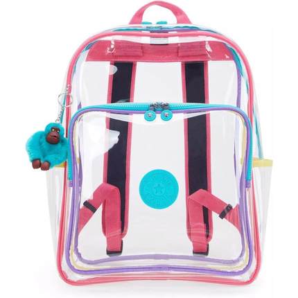 代购Kipling背包女透明双肩包检查便捷物品可视可调节肩带