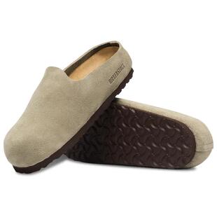Birkenstock博肯Amsterdam Wrapped麂皮软木支撑包头半拖穆勒鞋