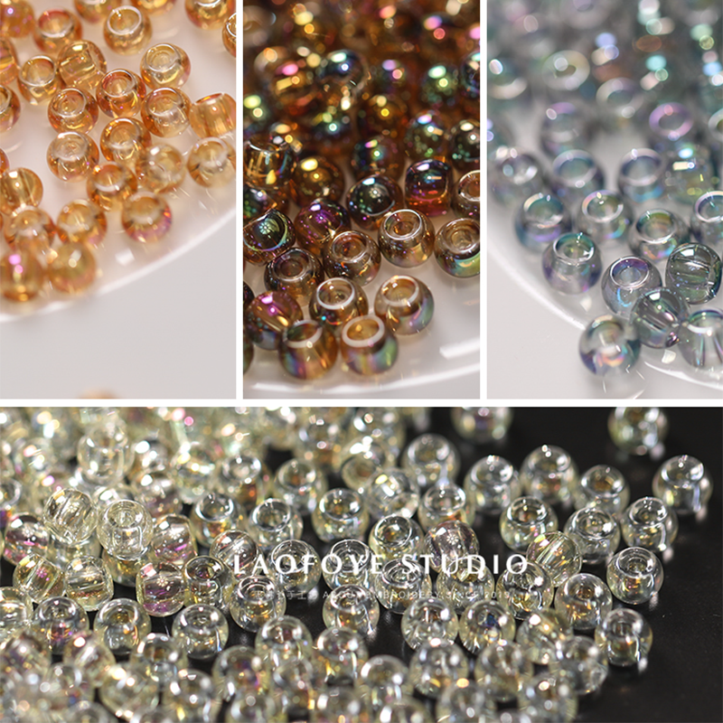 法绣串珠饰品炫彩流光diy玻璃珠