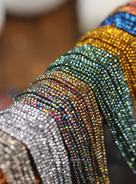 超亮~【金属矿】2mm迷你水晶切面珠法绣设计婚纱项链梭编饰品材料