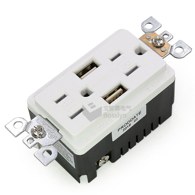 德国日本进口技术美式USB插座 双USB4A快速充电加拿大插座 美规酒