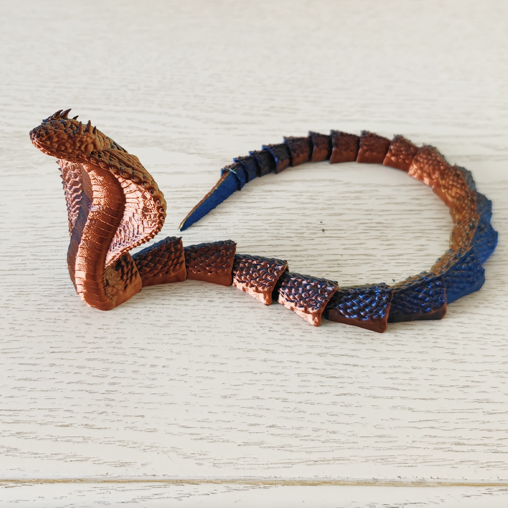 3d打印眼镜蛇玩具关节可动摆件景观模型手办仿真动物整蛊眼镜王蛇