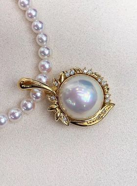 日本成品极光白色钻石吊坠