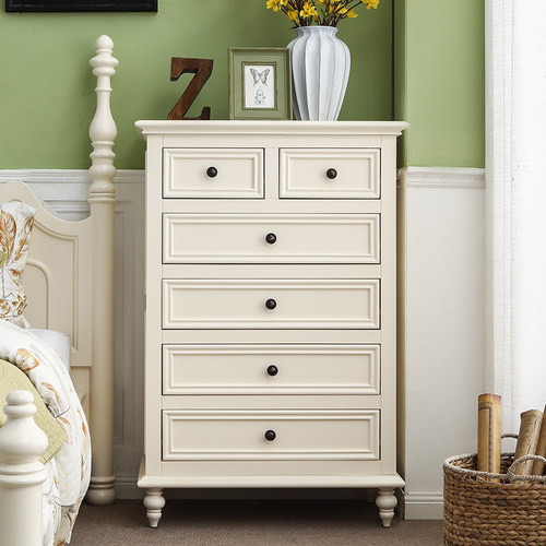 慕盛家具美式实木六斗柜收纳柜