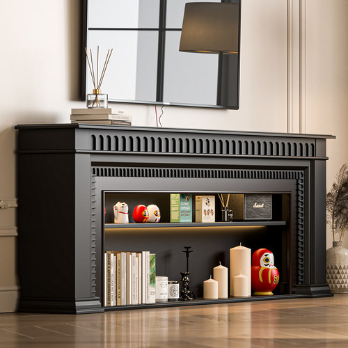 慕盛家具全实木壁炉玄关柜法式